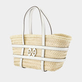 Cabas Ella Straw Small - Tory Burch - Raffia - Blanc
