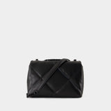 Sac Kira Diamond Powder Small Convertible - Tory Burch - Cuir - Noir