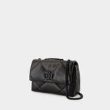 Sac Kira Diamond Powder Small Convertible - Tory Burch - Cuir - Noir