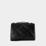 Sac Kira Diamond Powder Convertible - Tory Burch - Cuir - Noir