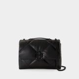 Sac Kira Diamond Powder Convertible - Tory Burch - Cuir - Noir