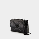 Sac Kira Diamond Powder Convertible - Tory Burch - Cuir - Noir