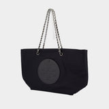 Cabas Ella Chain Zip - Tory Burch - Synthétique - Noir