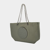 Cabas Ella Chain Zip - Tory Burch - Synthétique - Kaki