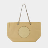 Cabas Ella Chain Zip - Tory Burch - Synthétique - Beige
