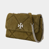 Sac Porté Épaule Kira Diamond Small Convertible - Tory Burch - Cuir - Vert