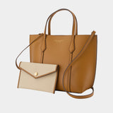 Sac À Main Perry Small Zip - Tory Burch - Cuir - Marron