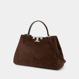 Sac À Main Eleanor Satchel - Tory Burch - Cuir - Marron