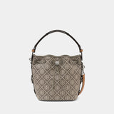 Sac Porté Épaule T-Monogram Utility - Tory Burch - Coton - Gris
