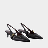 Escarpins Double T Buckle - Tory Burch - Cuir - Noir