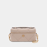Sac À Bandoulière Kira Diamond Quilt East West - Tory Burch - Cuir - Beige