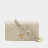 Sac À Bandoulière Kira Diamond Quilt - Tory Burch - Cuir - Blanc