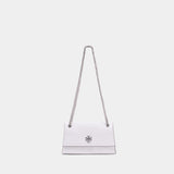 Sac Porté Épaule Kira Turnlock Mini - Tory Burch - Cuir - Blanc