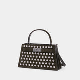 Sac À Main Lee Radziwill Mini Top Handle - Tory Burch - Cuir - Kaki