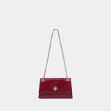 Sac Porté Épaule Kira Turnlock Mini - Tory Burch - Cuir - Rouge
