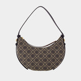 Sac Porté Épaule Romy T-Monogram Half Moon - Tory Burch - Cuir - Tory Navy