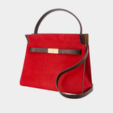 Sac À Main Lee Radziwill Small Double - Tory Burch - Cuir - Rouge