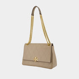 Sac Porté Épaule Charlie - Tory Burch - Cuir - Beige