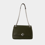 Sac Porté Épaule Charlie - Tory Burch - Cuir - Kaki