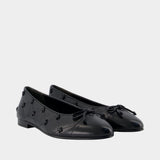 Ballerines Cap Toe Bunny Knot - Tory Burch - Cuir - Noir