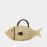 Sac À Main Cleo Fish - Staud - Raphia - Ivoire