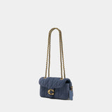 Sac Porté Épaule Chain Tabby 20 - Coach - Cuir - Bleu