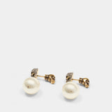 Boucles D'oreilles Pave Skl - Alexander McQueen - Perles synthétiques - Blanc