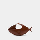 Sac À Main Shark - Staud - Cuir - Marron