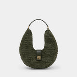 Sac Porté Épaule Lou Monogram - ANINE BING - Coton - Vert