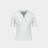 Polo Ribbed - Courreges - Viscose - Blanc