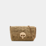Sac À Bandoulière Moon Moyen - Vanessa Bruno - Raphia - Beige