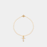 Collier One Row Pearl Drop - Vivienne Westwood - Métal - Doré