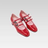 Babies Kina en Cuir Vernis Rouge