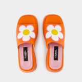 Sandales Flower - Carel - Cuir - Orange