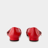 Ballerines Eloise - Carel - Cuir - Rouge