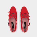 Ballerines Eloise - Carel - Cuir - Rouge
