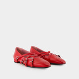 Ballerines Eloise - Carel - Cuir - Rouge
