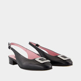 Chaussures Plates Coquelicot - Carel - Cuir - Noir