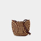 Sac À Bandoulière Panier Pm - Vanessa Bruno - Raphia - Bordeaux