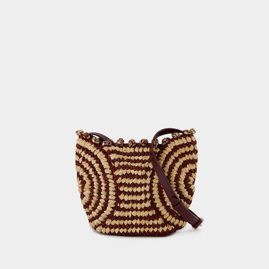Sac À Bandoulière Panier Pm - Vanessa Bruno - Raphia - Bordeaux