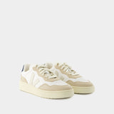 Sneakers V-90 - Veja - Cuir - Blanc Pierre