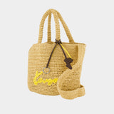 Sac À Bandoulière Small Basket - Kenzo - Raphia - Beige