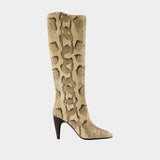Bottes Jany High - Isabel Marant - Cuir - Beige