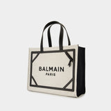 Cabas B-Army Medium - Balmain - Raphia - Neutre/Noir