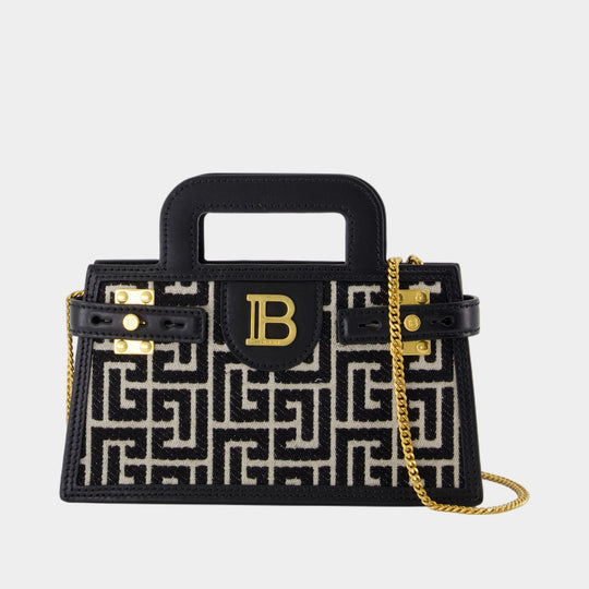 Sac À Bandoulière B-Buzz Small Top Handle - Balmain - Cuir - Noir