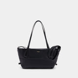 Sac Porté Épaule Track Zip Small - Balmain - Cuir - Noir