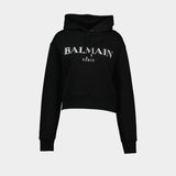 Hoodie Vintage Print - Balmain - Coton - Noir
