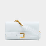 Wallet On Chain Shuffle - Balmain - Cuir - Blanc