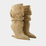 Bottes No Wedge - Balmain - Cuir - Beige