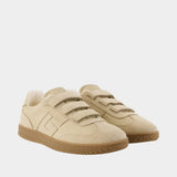 Sneakers Swan Scratch - Balmain - Cuir - Beige